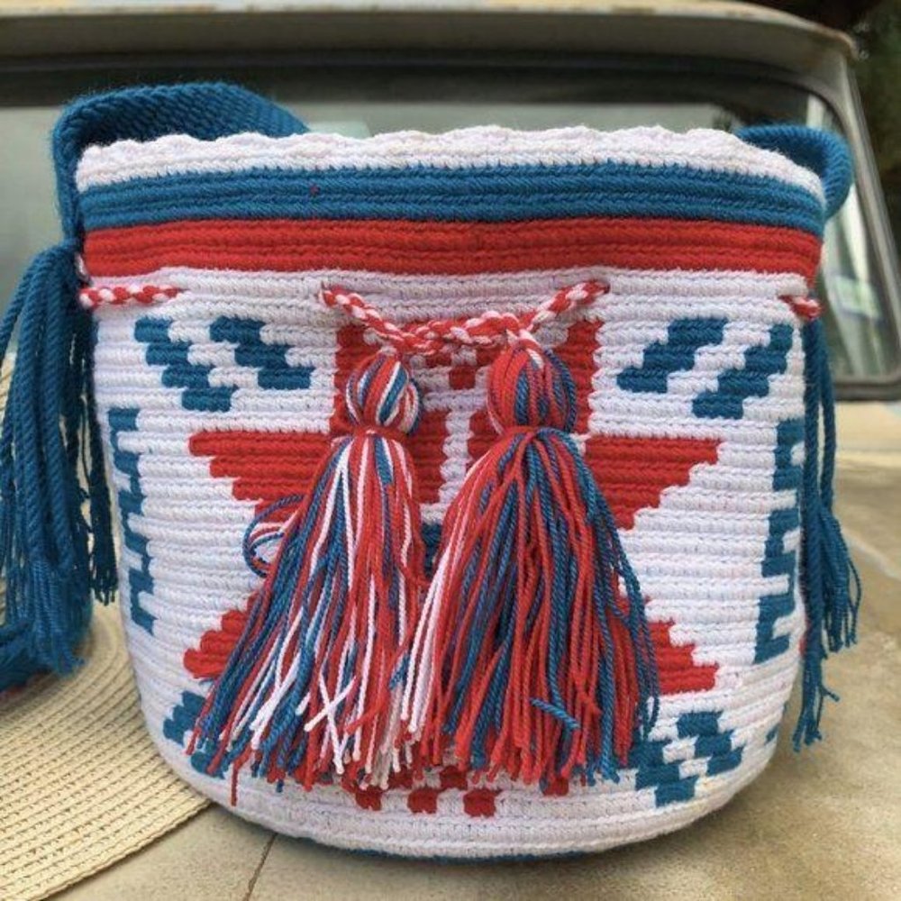 Colombia Wayuu Bucket Bag Drawstring Crossbody Sho - Picture 3 of 8